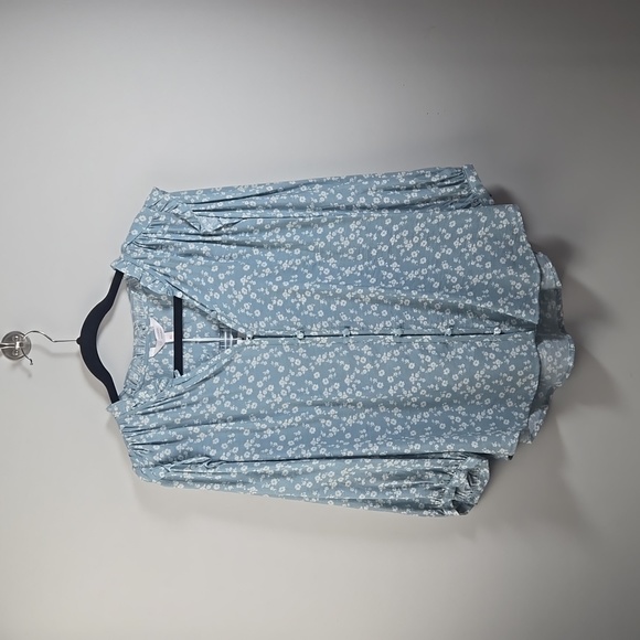 LC Lauren Conrad Tops - Lauren Conrad Button Front Ruffle Blouse NWT